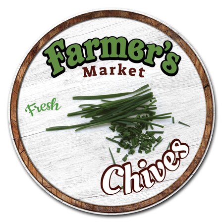 Signmission Farmers Market Chives Circle Corrugated Plastic Sign, C-12-CIR-Chives C-12-CIR-Chives